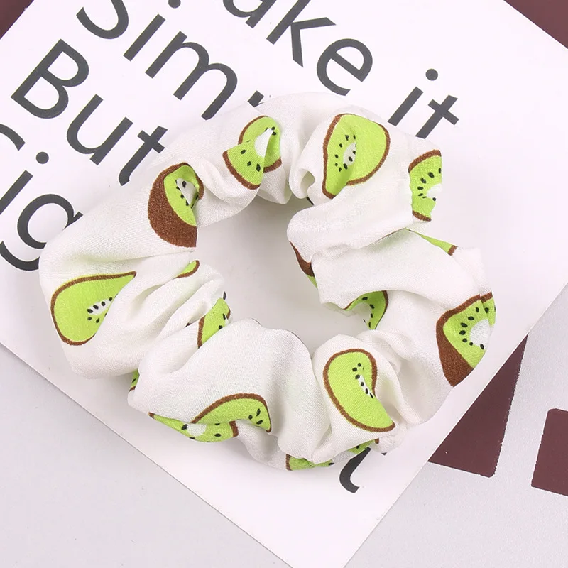 9/17PCS Großhandel Obst Druck Frauen Französisch Elastische Haarband Für Frauen Haar Krawatten Gummiband Haar Seil zubehör – Detail 10