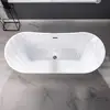 71" Contemporary Acrylic Freestanding Bathtub with Non-Slip Surface High Gloss White Tub 68 Gallon Capacity Durable Construction 6