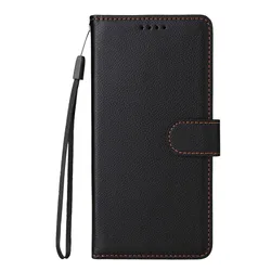 Anti - Theft Magnetic Leather Flip Wallet Case Cover for Realme V70 (V70s) (Black)