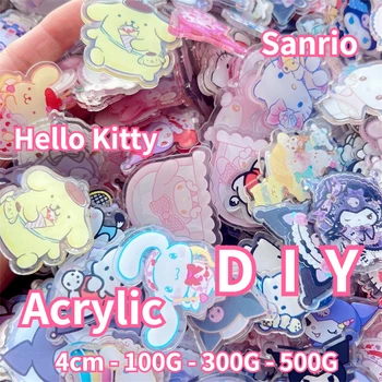 아크릴 DIY 소재 만화 산리오 카와이 패턴 냉장고 자석 펜던트 소재 액세서리 브로치 키체인, 4cm 상품 이미지