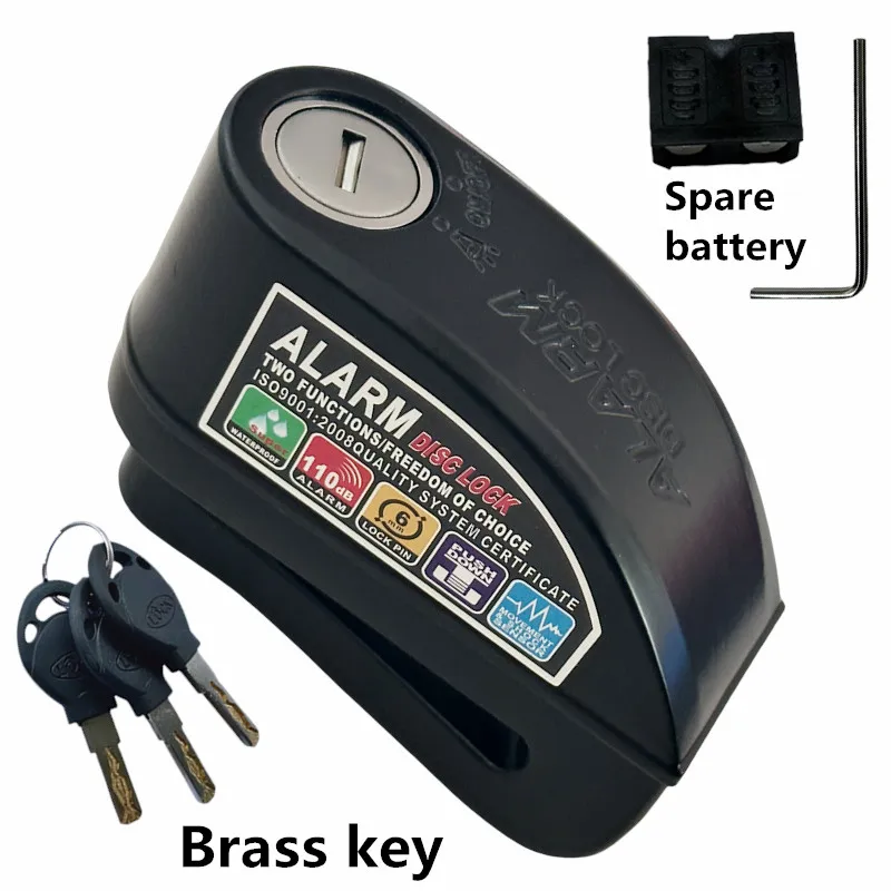 Motorcycle Disc Brake Lock Falante difunctional waterproof Bicycle Scooter Anti-theft Wheel Disc Brake Lock+Spare battery