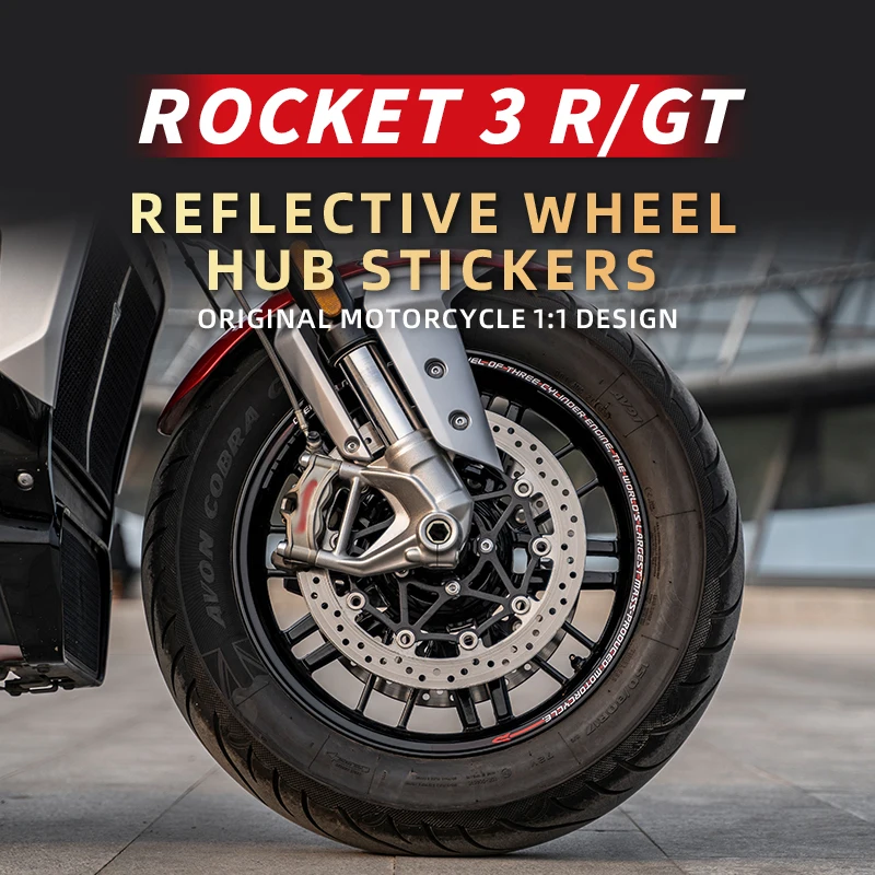 for yamaha mt 03 17 inch motorcycle wheel hub modified mt03 rim decal decoration waterproof high reflection sticker accessories Wheel Hub Stickers Motorcycle Accessories Rim Decals Kits For TRIUMPH ROCKET 3RGT Safety Reflection Decoration Stickers