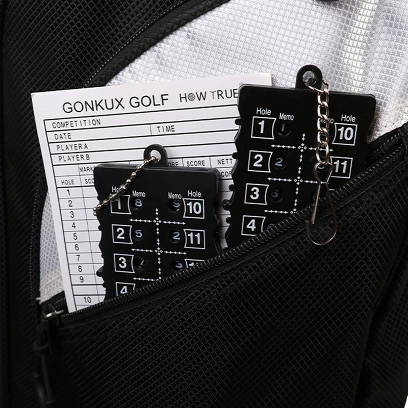 Club Golfing Scoreboard Score Card Indicator with Keychain Golf Score Counter Stroke Putt Sports Scoring Clicker for Beginner