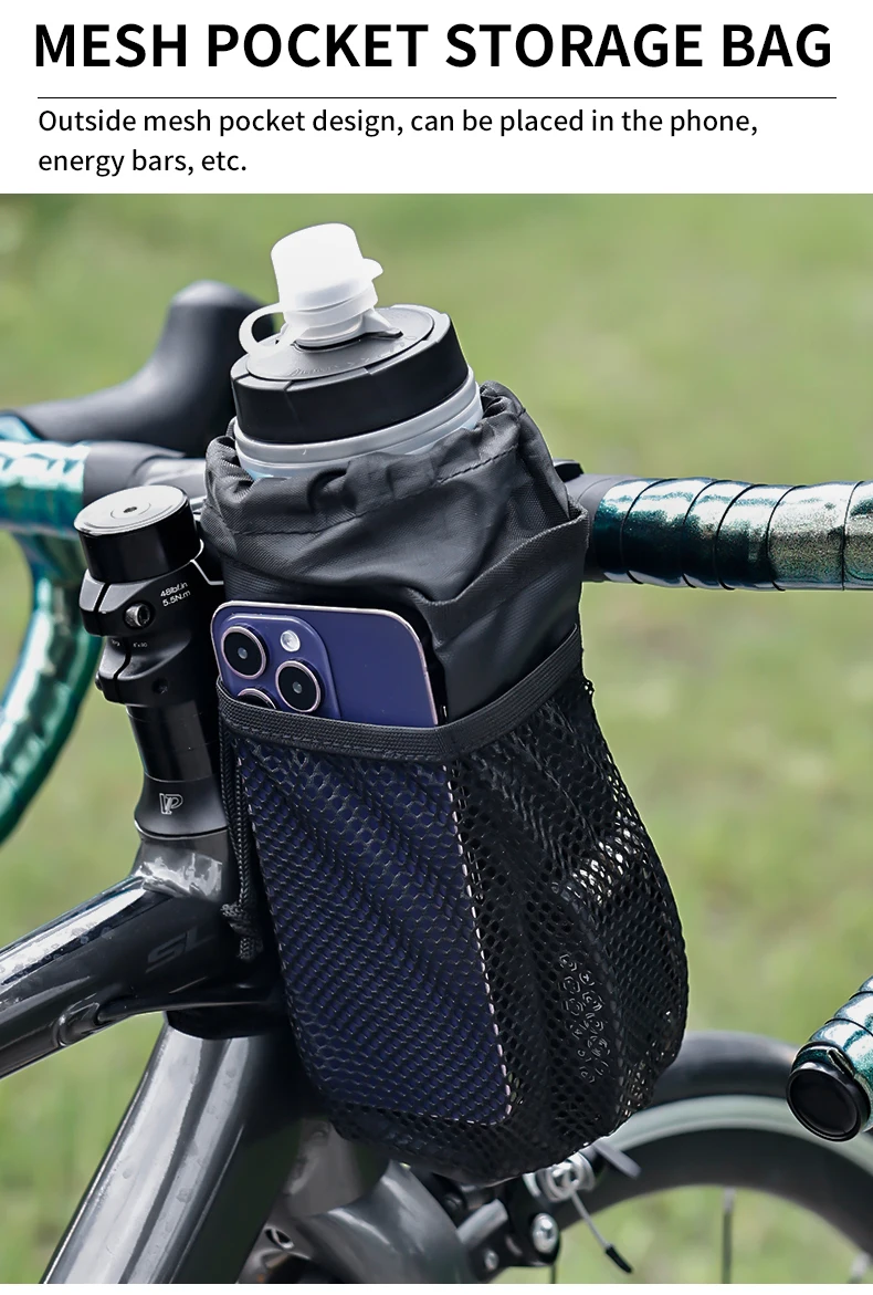 Description Picture 4 of itemESLNF Bike Bottle Holder Cycling Water Bottle Carrier Pouch Insulated Kettle MTB Road Bicycle Handlebar Bag Accessories