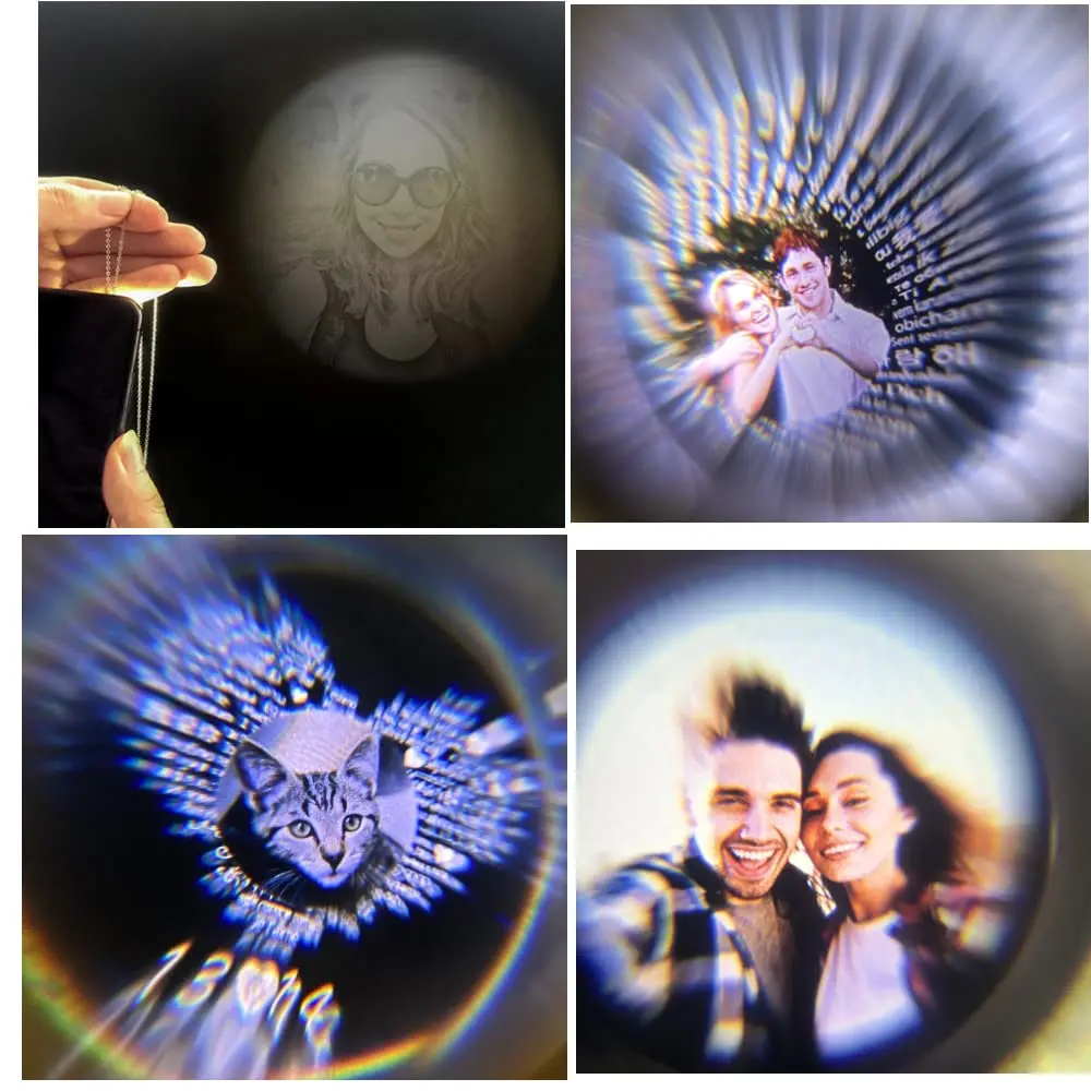 Collana Personalizzata Con Foto A Proiezione Cuore Infinito – Gioiello Ricordo Per Fidanzata, Moglie, Mamma – Placcato Oro