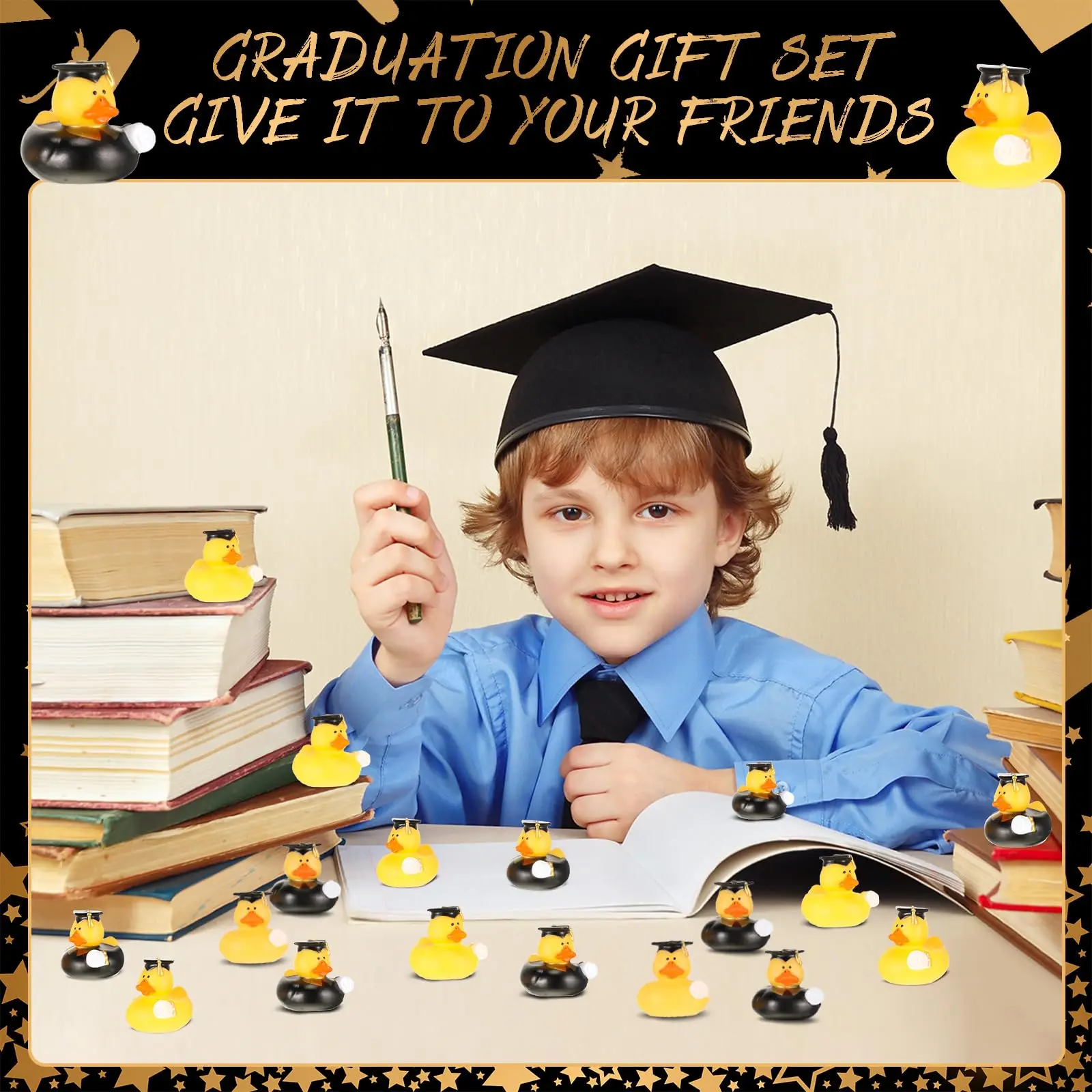 24/48Pcs Graduation Rubber Ducks Graduation Gifts Duck Bulk Graduation Party Favors Decoration Classroom Tassel Cap 4