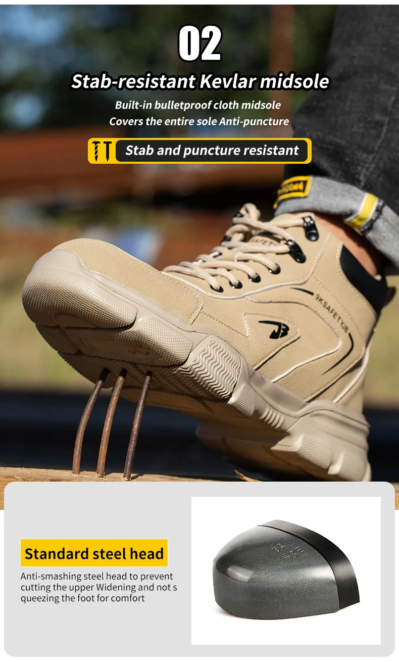 Men Work Safety Shoes Anti-smash Anti-stab Protective Shoes Lightweight Sneakers Steel Toe Shoes Male Work Boot Indestructible