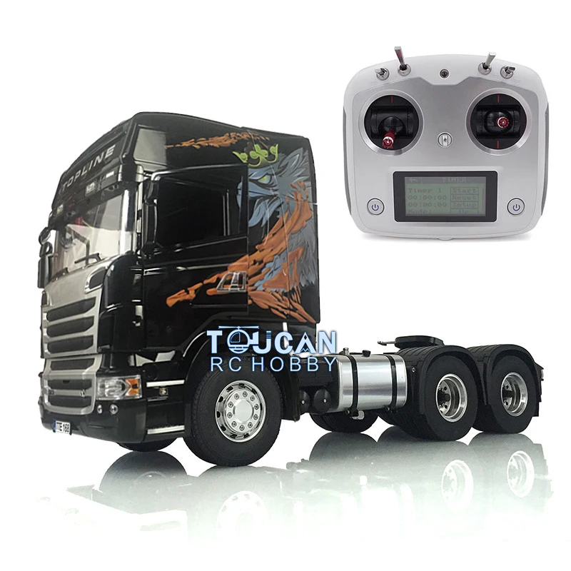 1/14 LESU 6*4 Metal Chassis RC Tractor Truck Kit Radio Control Vehicle Painted Cabin R730 High Roof Motor Toy DIY Model THZH0928 5