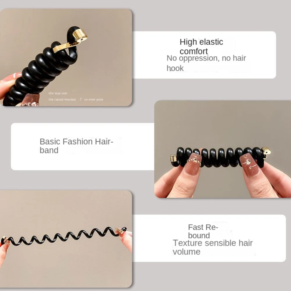 Women's Spiral Hair Tie - Rubber Curly Ponytail Holder & Accessory