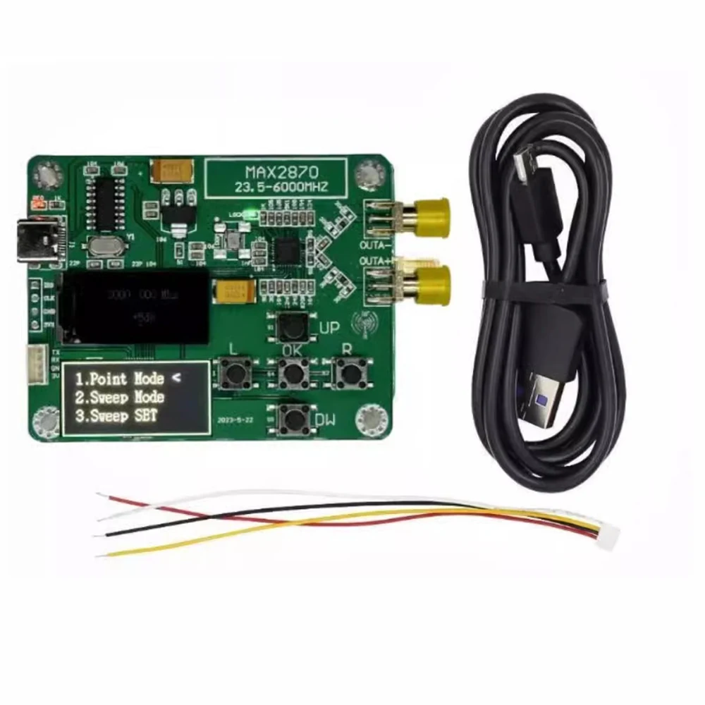 

MAX2870 Signal Source 23.5-6000MHz RF Signal Generator Type-C USB DC 5V Supports Point/Sweep Mode