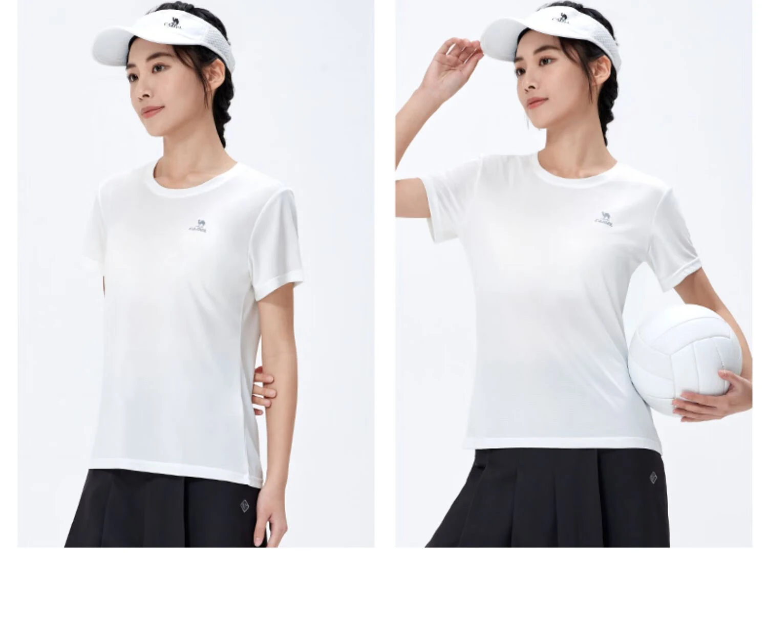 GOLDEN CAMEL Women's T-shirts Moisture-absorbing Quick-dry Cotton t-shirt Short-sleeved Shirts Round Neck Sports Top Breathable