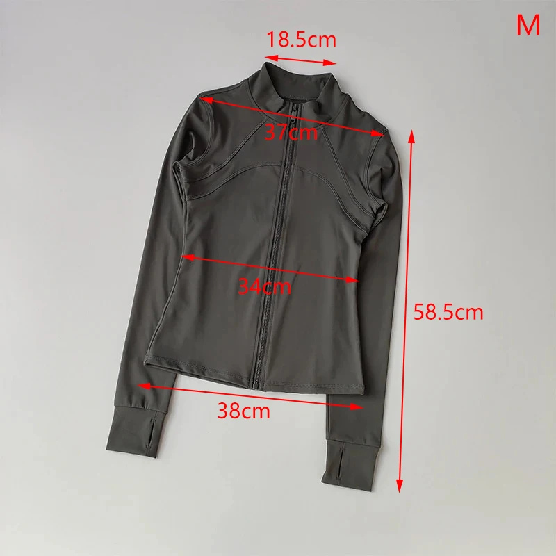 Women Sports Jacket Slim Fit Lightweight Full Zip-up Yoga Running Thumb Holes
