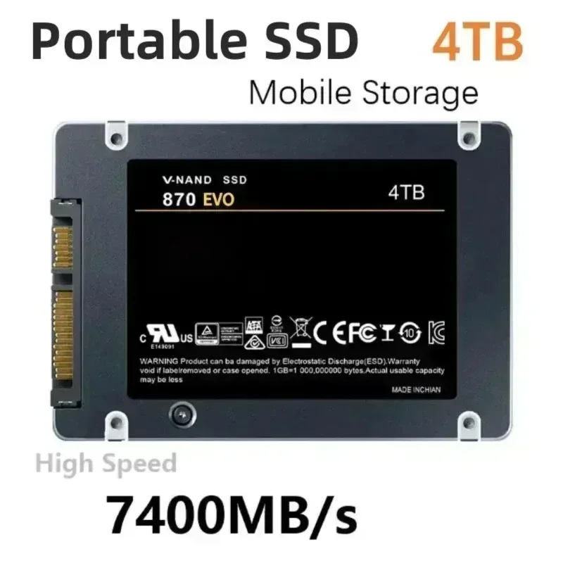 솔리드 스테이트 디스크 SSD 870 EVO 1TB 2TB 4TB 내장 HDD 하드 드라이브 SATA 3 2.5인치 노트북 마이크로컴퓨터 데스크탑용