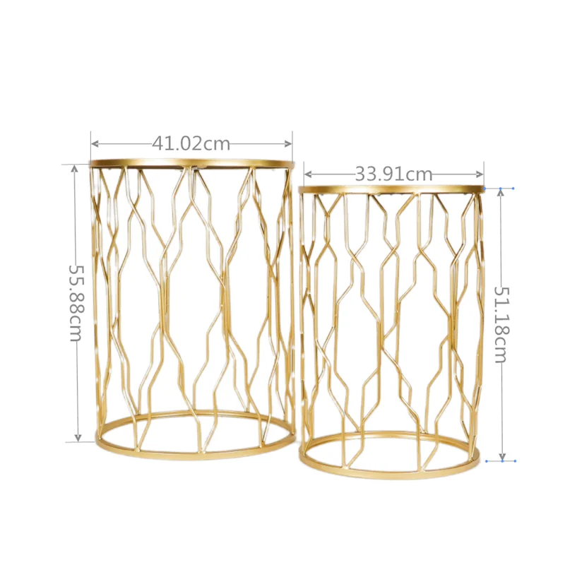 Nest Gold Coffee Tables Set Modern Design Round Side End Table Luxury Golden Mirror Speaker Coffee Table 4