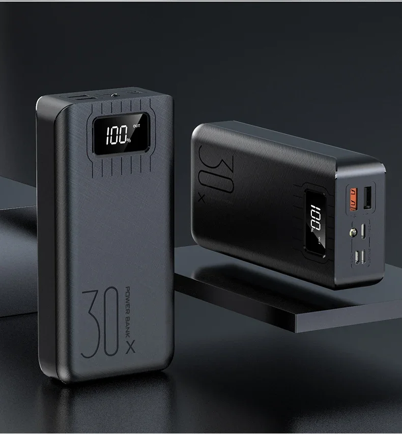 30000mAh/40000mAh Power Bank Portable Charging Poverbank Mobile Phone External Battery Charger Powerbank For Xiaomi Mi OPPO 4
