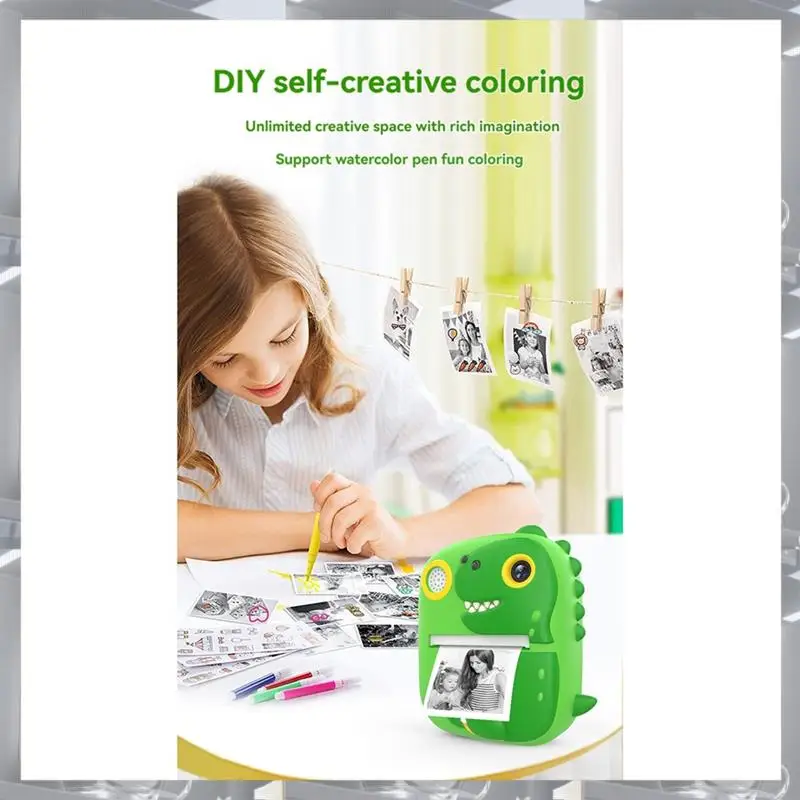 Hot Selling-Kids Camera Instant Print Mini Printer 2.4 Inch Screen 12MP 1080P HD Video Camera Kids Instant Digital Camera,Kids C