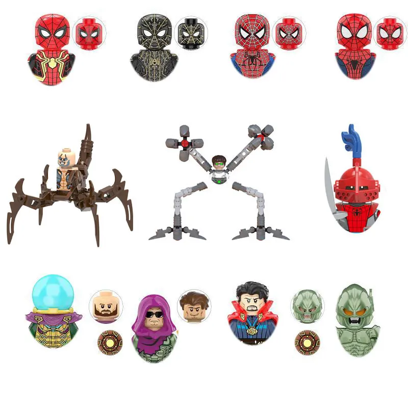 Green Goblin Mysterio Doctor Octopus Building Blocks Dr Strange Sandman Electro Action Figure Kid Toy Bricks