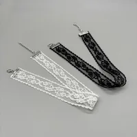 Collier de fleurs en dentelle pour femmes, noir et blanc, Sexy, Harajuku, gothique, court, ras du cou, accessoires de fête, nouvelle collection 6