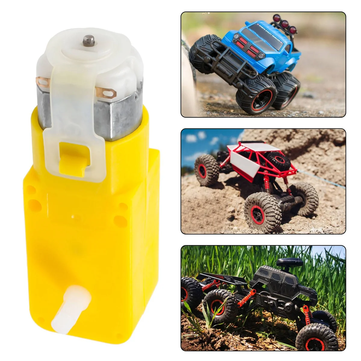 

Gear Motor Dual Shaft 3-6V TT Motor for Smart Car Robot Pack of 6 (I Shape)