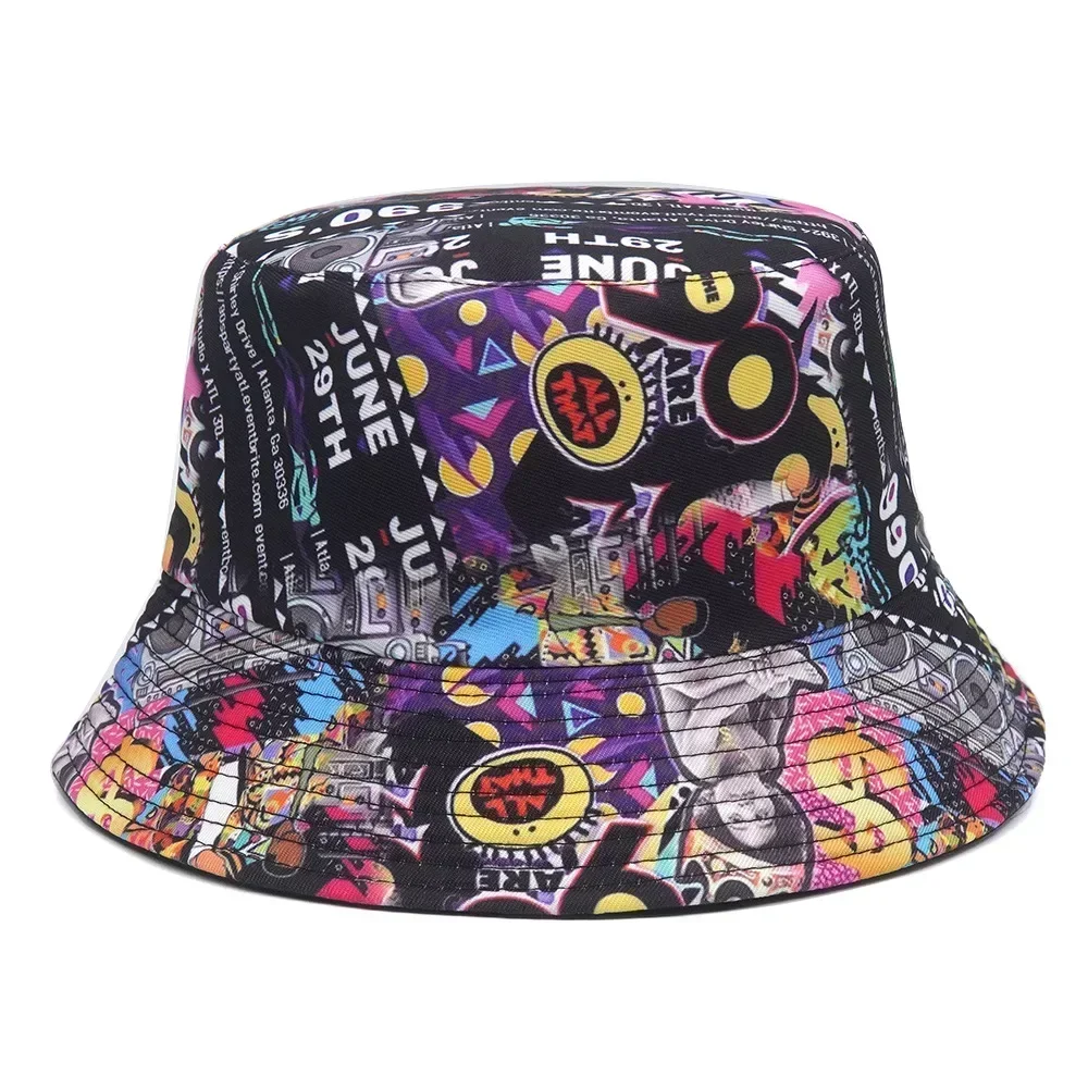 Bucket Hat Fashion Print 90's Panama Female Vintage Fisherman Unisex sun hats fisherman hat denim bucket hats sunscreen hats bucket hats sun hat