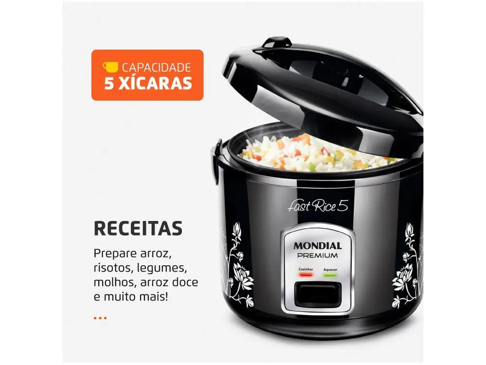 Panela de Arroz Elétrica Mondial Fast Rice 5 - 220V 3
