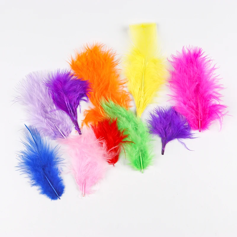 100PCs 7-10 cm Multicolor Feathers Puffy Wedding Dress DIY Christmas Gift Box Filler Decoration Craft Accessories