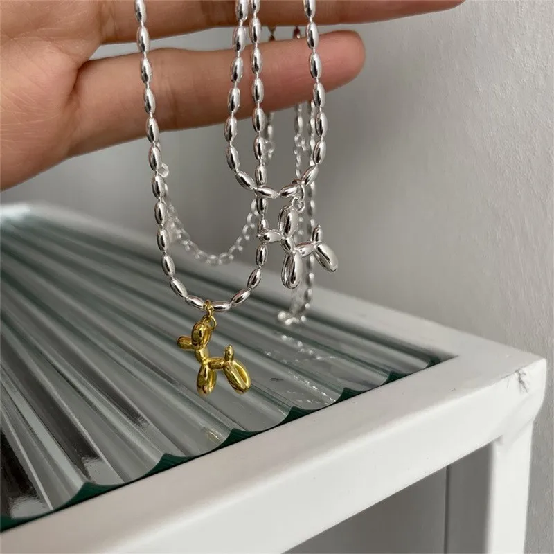Cute Fashion Balloon Dog Pendant Necklace for Women 2025 New Trend Puppy Dog Necklace Party Jewelry Gifts