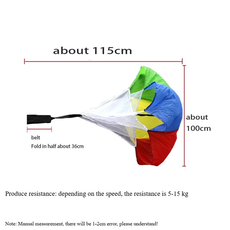 Kids Colorful Resistance Parachute for Football Running Speed Power Training Athletic Sprint Endurance Strength Boost