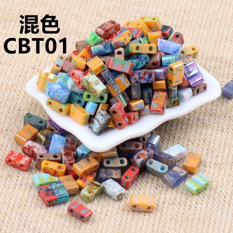 5mm 슈퍼 엑설런트 레트로 피카소 컬러 세미 리프트 글래스 라이스 비즈 내추럴 컬러 고품질 루즈 비즈 핸드메이드 DIY 비즈