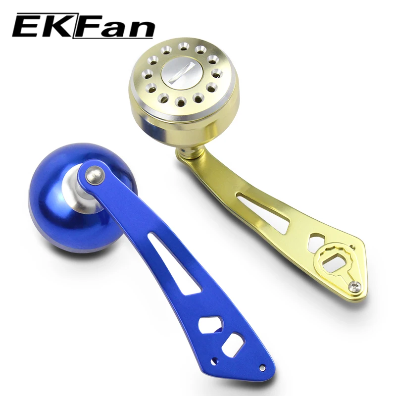 EKFan 90mm 알루미늄 합금 블루/티 골드 낚시 릴 핸들 로커 싱글 핸들 (8*5/7*4mm A/D/S 베이트캐스팅 릴 DIY 부품용)