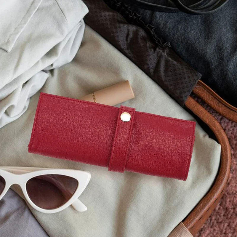 Watch Storage Box Watchband Storage Bag Watch Storage Bag Watch Band Roll Organizer With 5 Slots Storage Box Watch Strap Smart Storage Bag Leather Handmade Travel Case