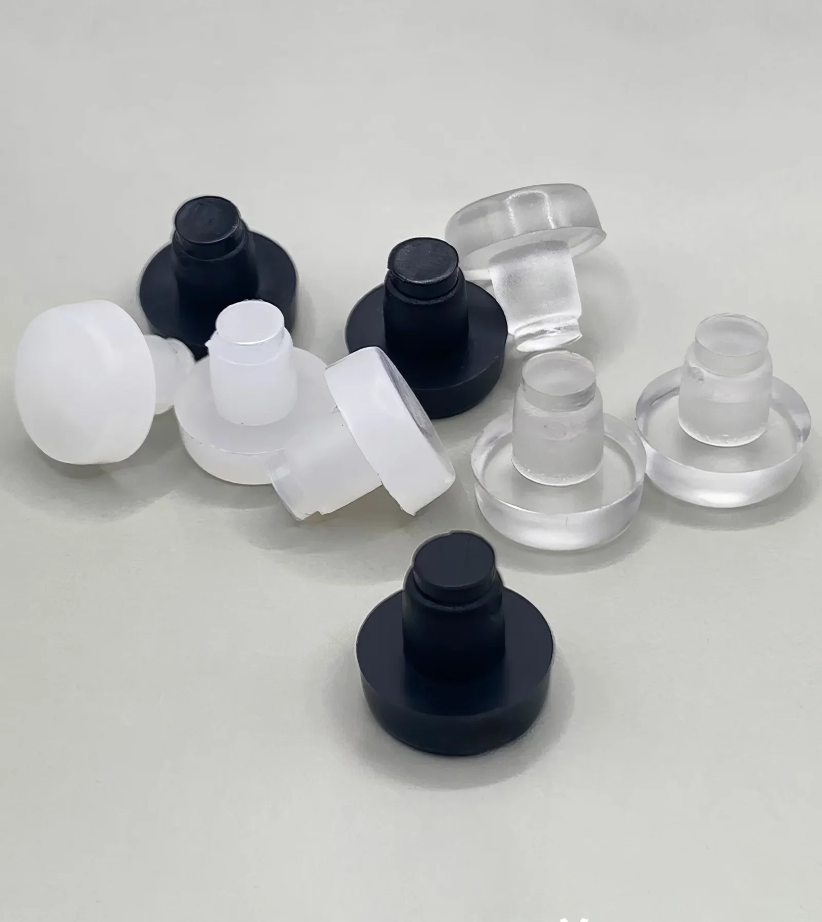 50Pcs M5 M6 Glass Top Table Furniture Embedded Bumper with Stem Rubber Screw Hole Plug Anti Slip Foot Pads Cabinet Door Grippers rubber caps silicone rubber caps table foot pad