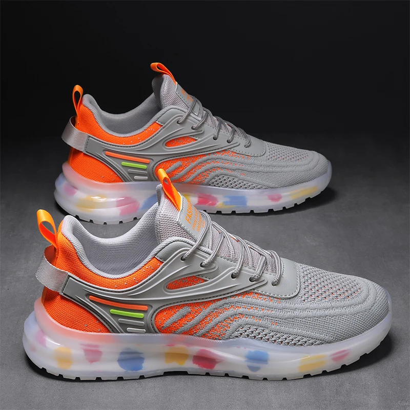 

2023 New Arrival Mixed Color Men's Sports Shoes Comfortable Running Shoes Men Mesh Sneakers Male Good Quality Black Popcorn Tide