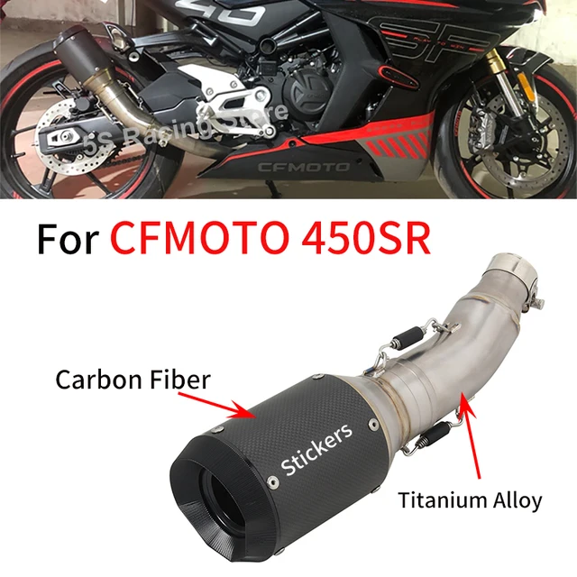 For CFMOTO 450SR 450 SR Motorcycle Full Systems Exhaust Modify Titanium Alloy Link Pipe Carbon Fiber Muffler Escape Moto