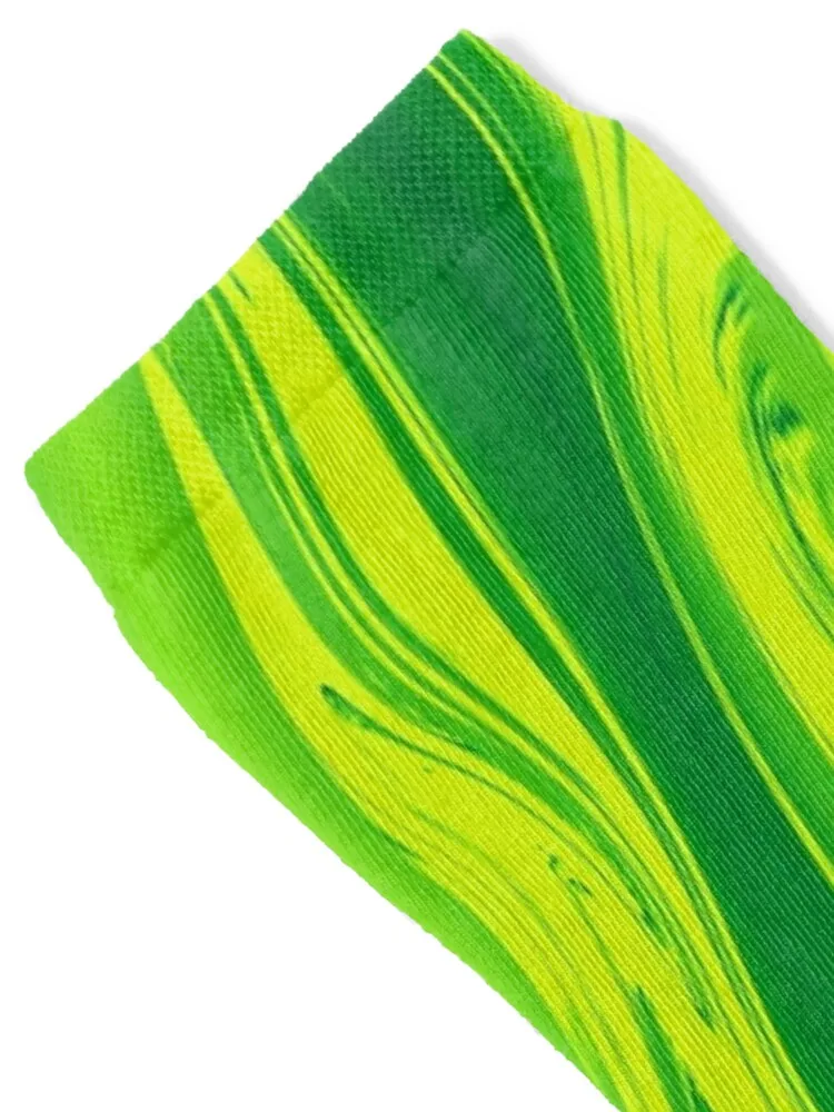 Lime Green Liquid Marble Swirls Socks warm socks golf hiking Socks Man Women's