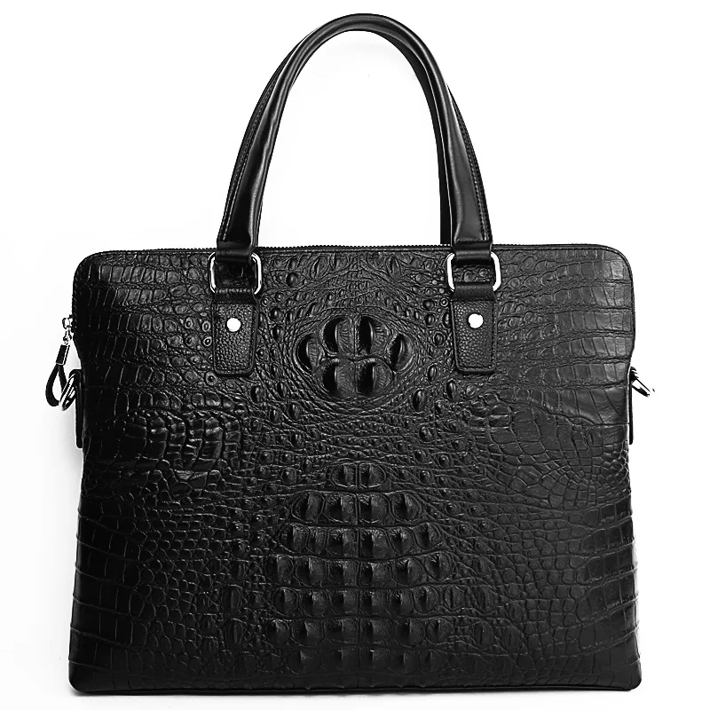 

New Luxury Alligator Crocodile Skin Genuine Leather Business Men's Briefcase Male Shoulder Bag Men Messenger Laptop Computer Bag