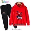 Spiderman Disney Children's Hoodie Set Autumn Clothes Anime Girls Clothes Activewear