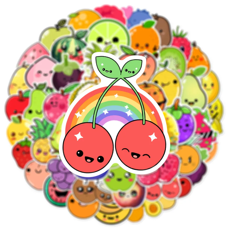 10/30/60pcs Kawai 만화 과일 Meme 스티커 낙서 DIY 장식 Scrapbooking 편지지 가방 물병 전화 노트북 -  AliExpress