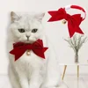 Beautiful Cat Neck Strap Comfortable Pet Bowtie Safe Buckle Dress-up Pet Kitten Cat Velvet Bowknot Collar Small Dog Cat Supplies