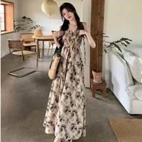 Summer Design Sensation 2025 New Small Fragrance Style High Waist plus Size Slimming Floral Dress Strapless Midi Skirt Dress