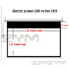 100 inch 16:9 Remote Control HD Projection Screen  Wide View Electric Screen Fabric 3D Projector Screen For Home Cinema