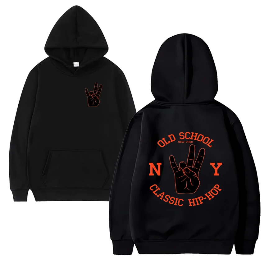 Funny Old Fashioned Hip Hop Print Hoodie Men Women The High Street 2024 Long Sleeve Sweatshirts Vintage Casual Fleece Hoodies