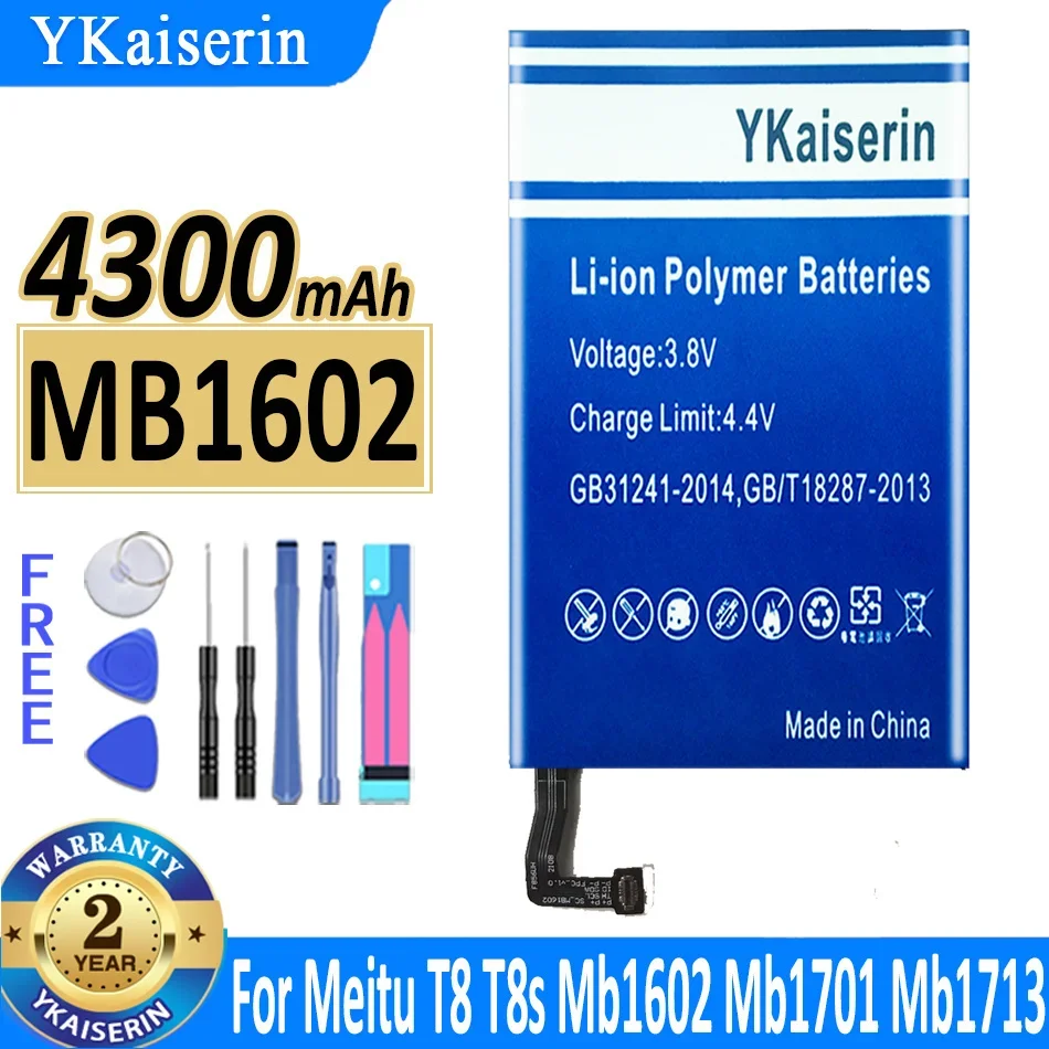 

Аккумулятор ykaisin MB1602 4300 мАч для Meitu T8 T8s mb1602 Mb1701 Mb1713 мобильный телефон
