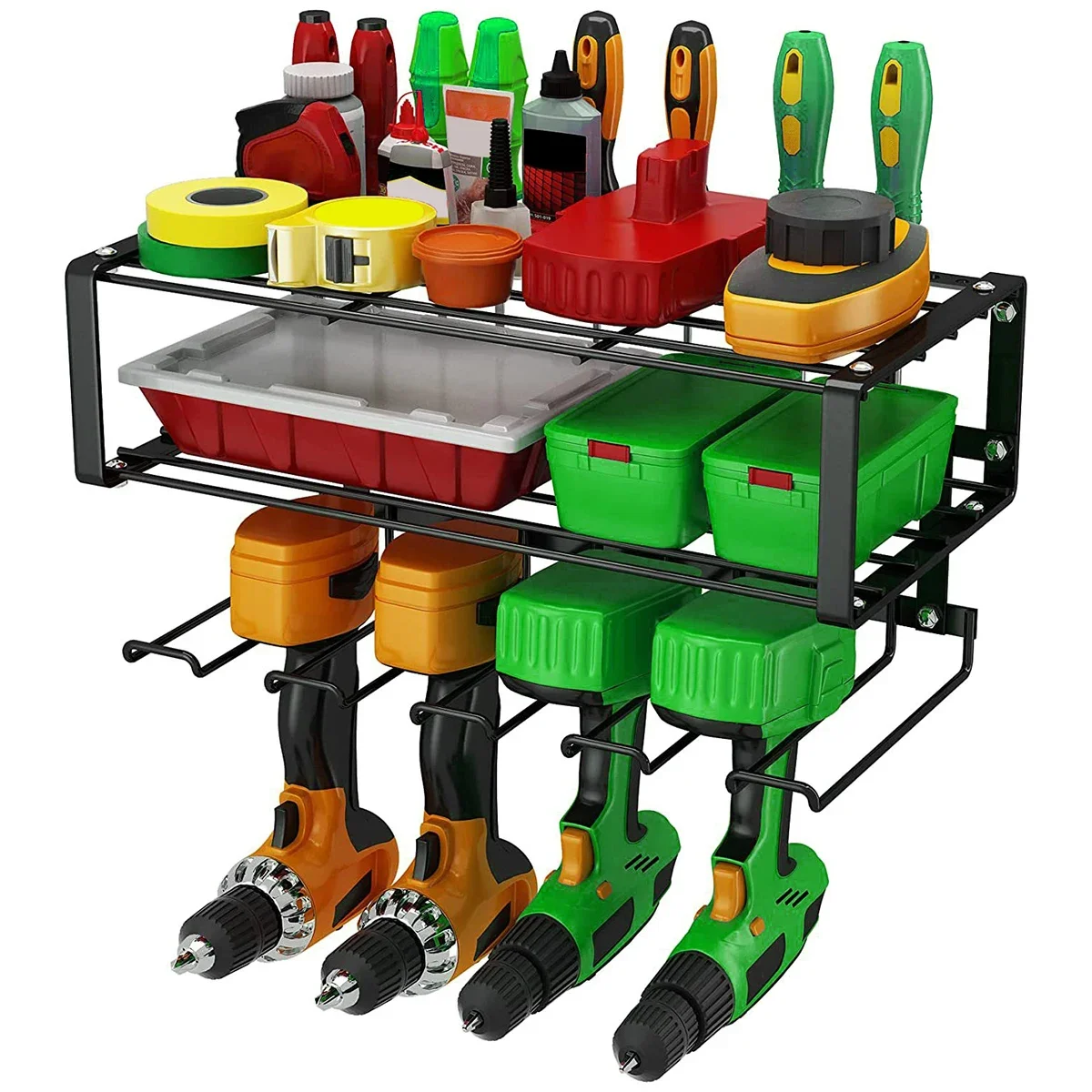 tool organizer power tool holder Hand Power Tool Organizer Rack Wall Mounted Floating Tool Shelf Electric Drill Holders Heavy Duty for Workshop Garage Rack