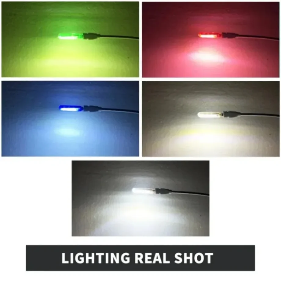 LED USB Night Light Portable U Disk Lamp 3LEDs 1.5W Reading Lamps Colorful Mini Book Lights DC5V Power Bank Powered Camping Bulb