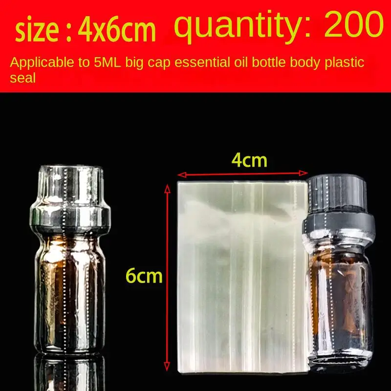 200 Teile/los PVC Schrumpf Wrap Rohr Filme 5ml 10ml 15ml 20ml 30ml Glas Ätherisches flüssigkeit Dropper Kopf Flasche Schrumpfen Dichtung – Detail 1