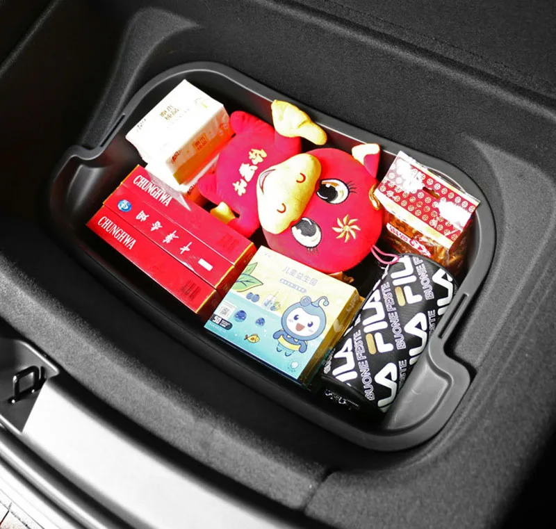 For Tesla Model Y 2021-2024 Rear Trunk Double-deck Storage Box and Front Cargo L