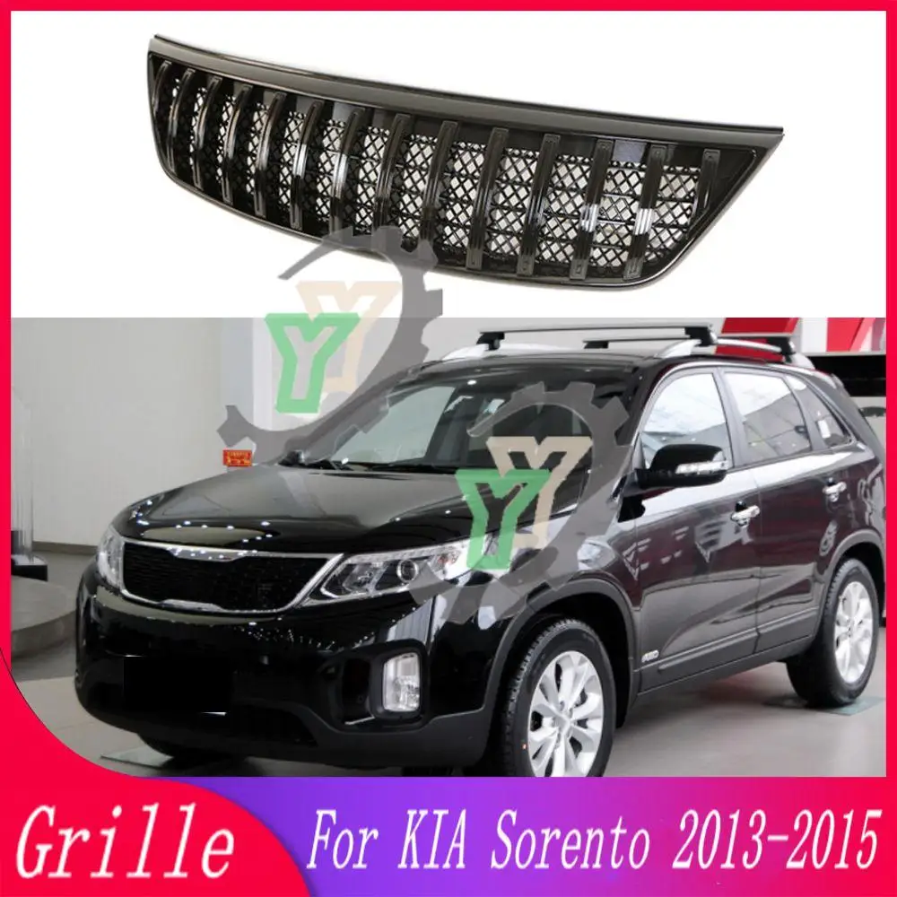 

For KIA Sorento 2013 2014 2015 Car Accessories Front Bumper Chrome Grille Centre Panel Styling Upper Racing Grill