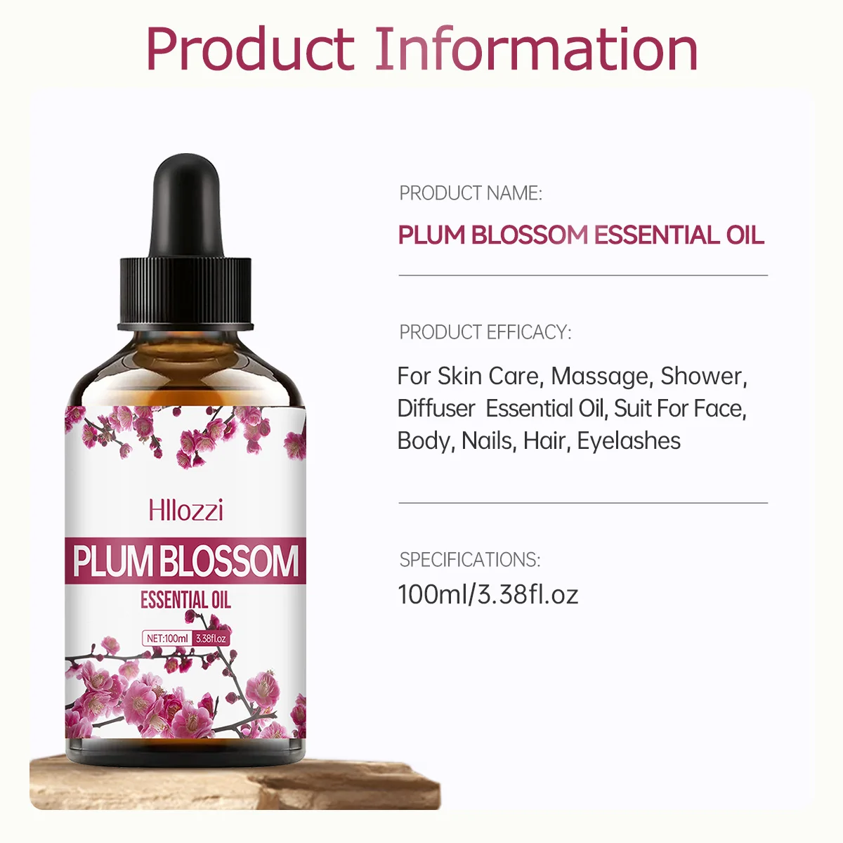 Plum Blossom Ultra-Moisturizing Massage Oil with Refreshing Aroma