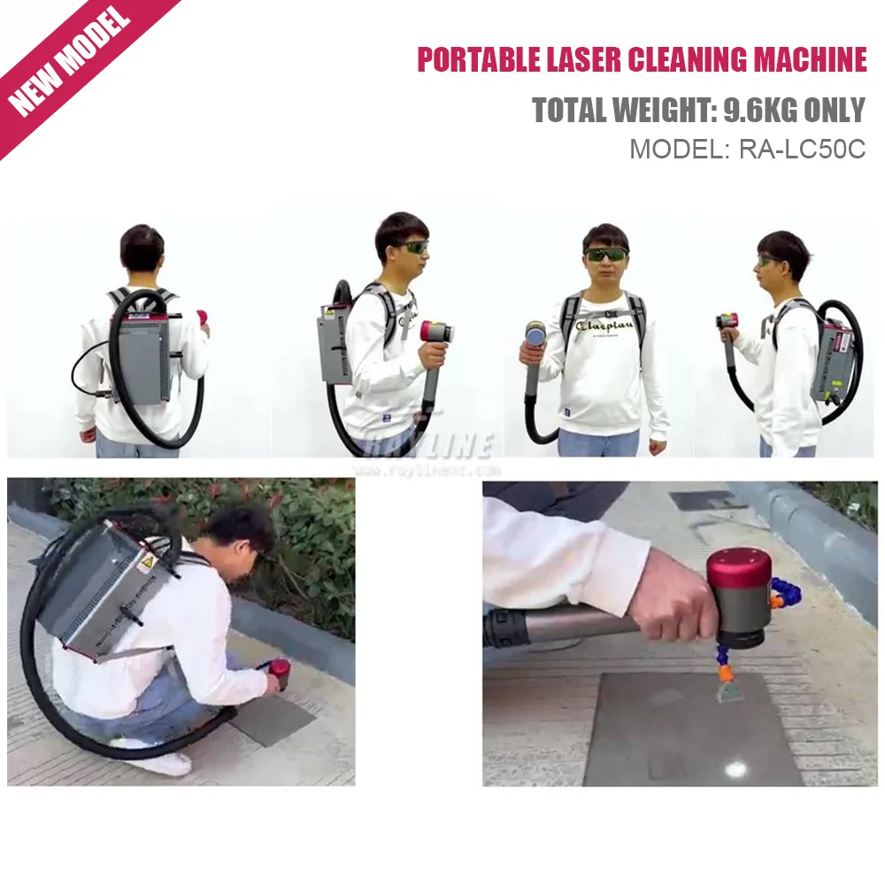 Backpack Portable 2024 New 50w 100w 200w 500w Pulsed Laser Cleaning Machine Remove Rust Paint On Car Truck Construction Tools 6